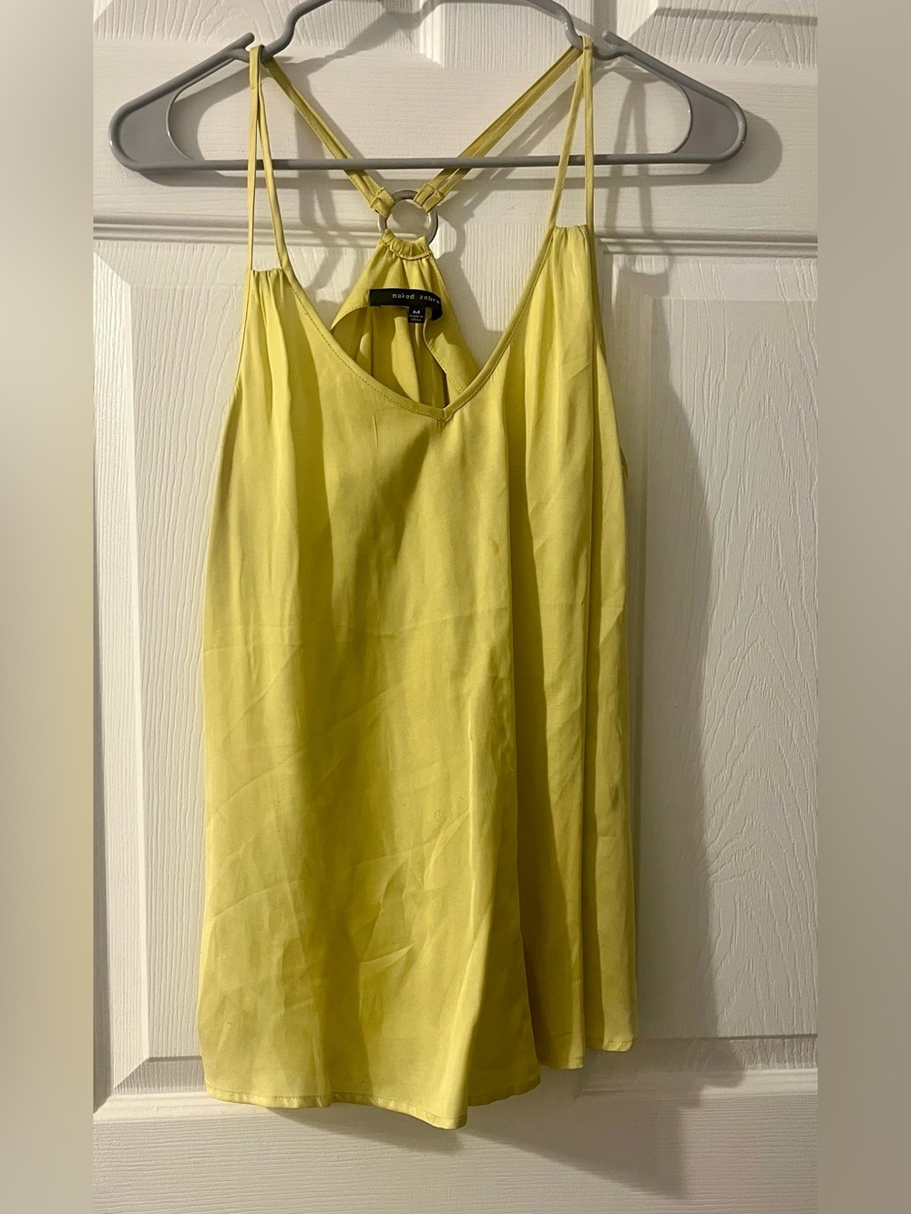 Naked Zebra Yellow Ring-Back Spaghetti Strap Tank